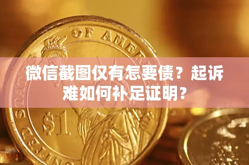 济南微信截图仅有怎要债？起诉难如何补足证明？